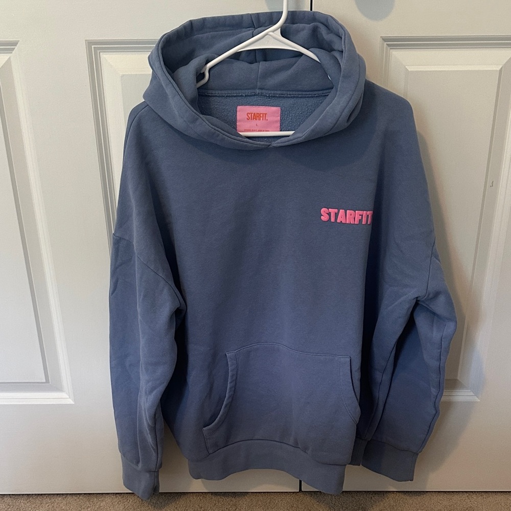 Starfit Blue Hoodie with Pink Logo